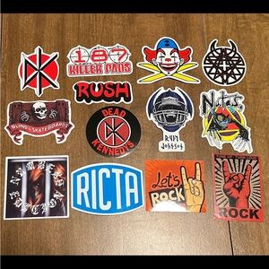 Assorted Rock Band and Skateboard Stickers